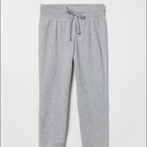 Light grey joggers: brand is “H&M”